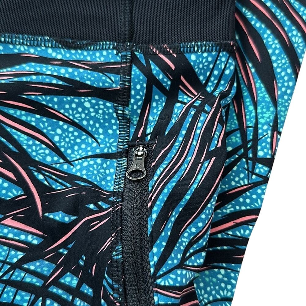 Lululemon Inspire Tight II Women's Size 4 Palm Lace Tofino Teal Multi Stretch - Picture 3 of 7